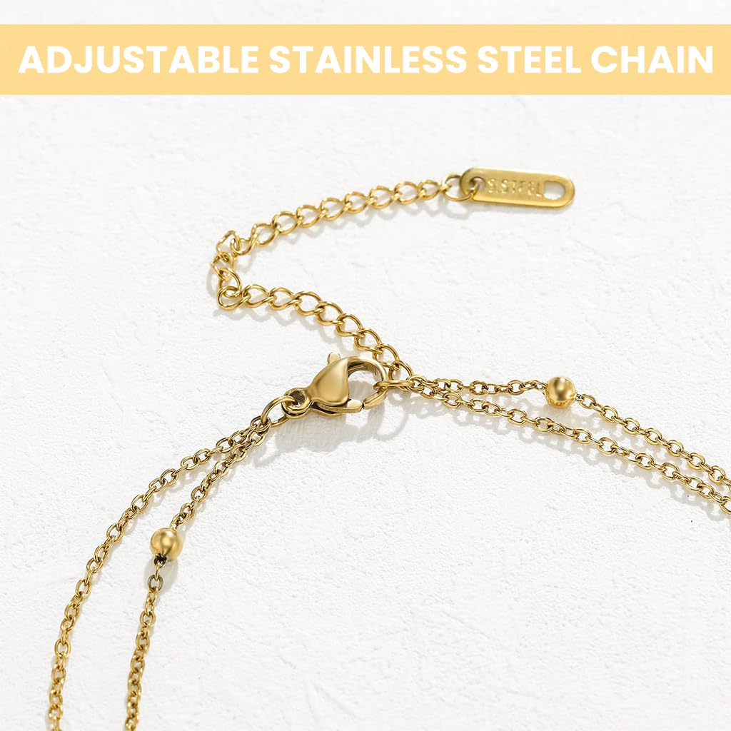 SANNIDHI Necklace for Women featuring Dual Layer Chains with Starfish and Seashell Pendants | Golden Titanium Steel Beach Jewelry