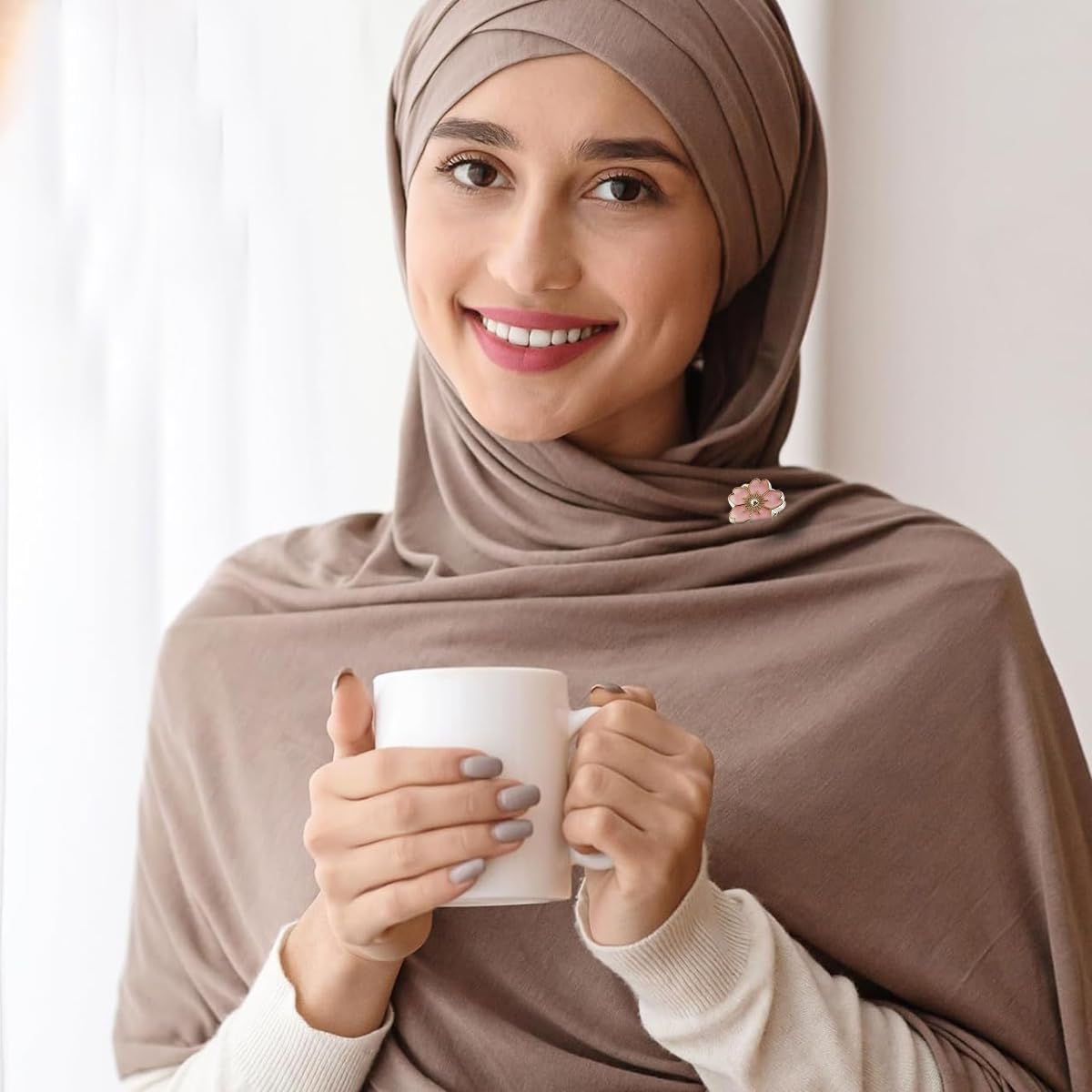 Venzina Magnetic Hijab Pins for Scarves featuring Strong Magnet Lock 4 Pairs | Sakura Floral Design