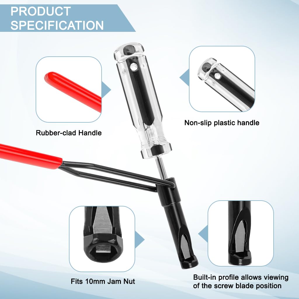 STHIRA Valve Adjustment Tool for Automotive and Motorcycle Engines with Ergonomic Slotted Locknut Spanner and Stainless Steel Feeler Gauge