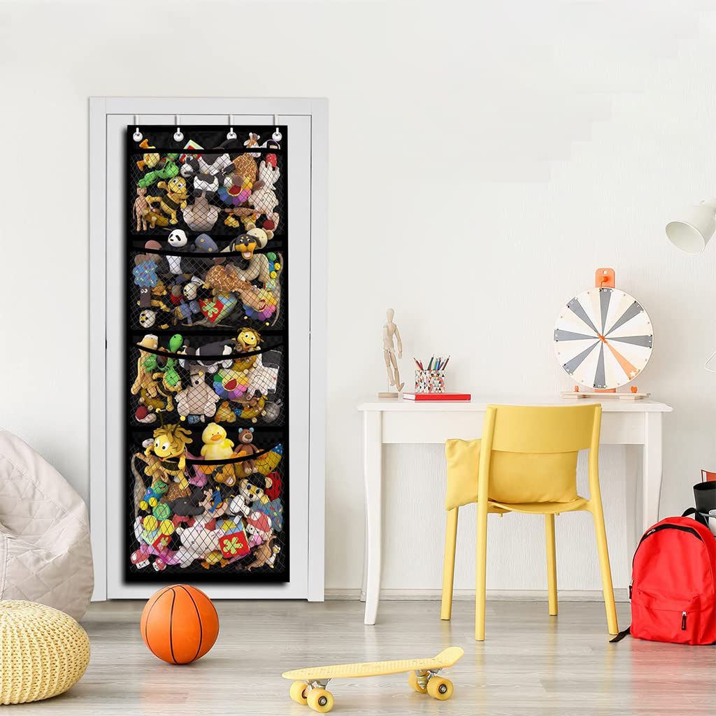 PATPAT® Large Capacity Door Hanging Toy Organizer for Kids Room Keep Toys Organized and Easily Accessible Visual Storage Grids and Sturdy Design Perfect for Babies, Toddlers, and Kids 165*60cm