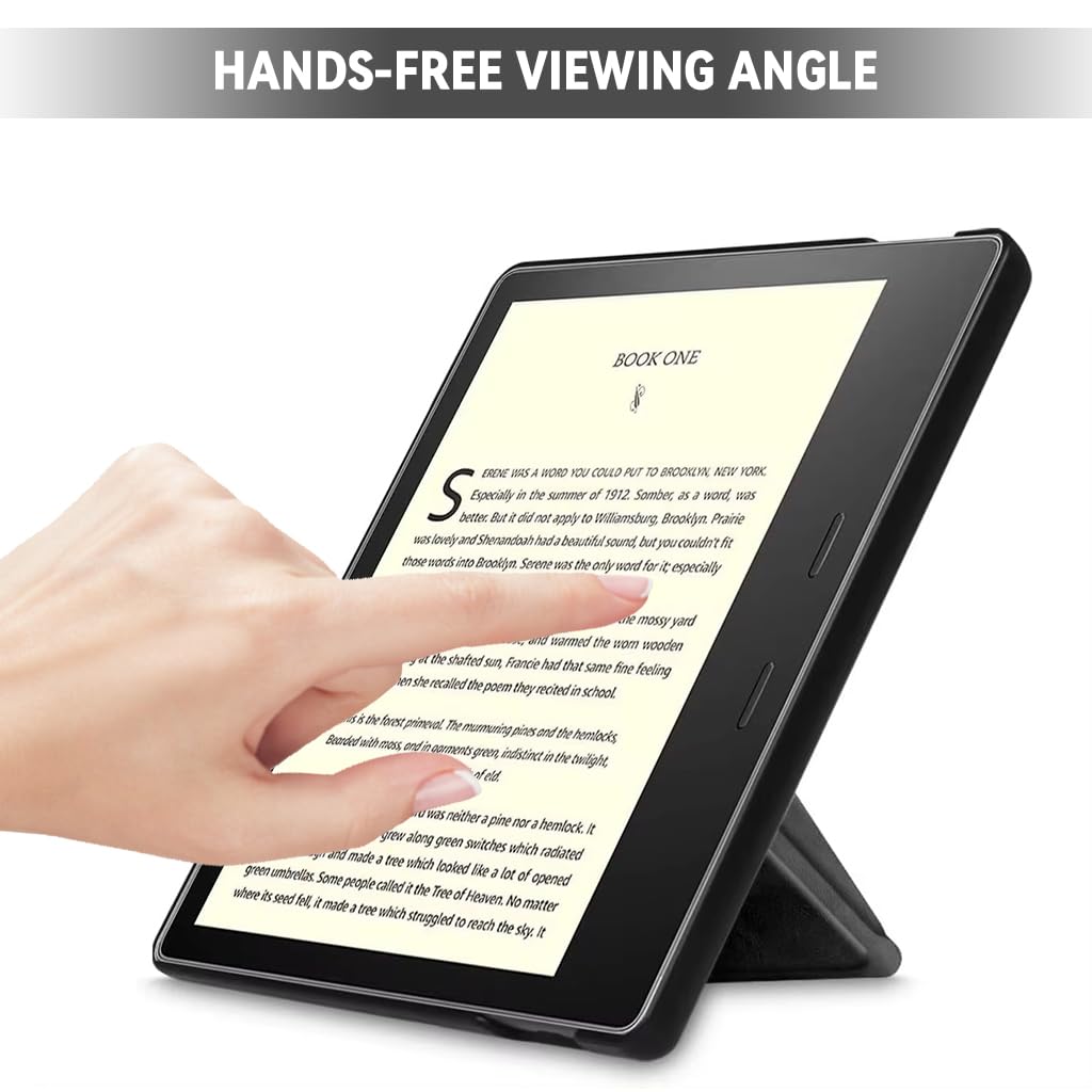 ZORBES Kindle Oasis Leather Case Cover for 2nd and 3rd Gen with Textured Grip | Black