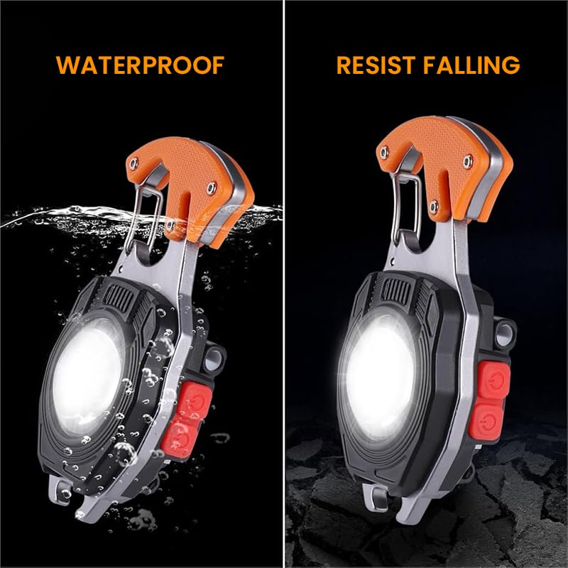 ELEPHANTBOAT Pocket Lamp for Outdoor Use with 500lm COB Light and 5 in 1 Multi Tool | USB Rechargeable