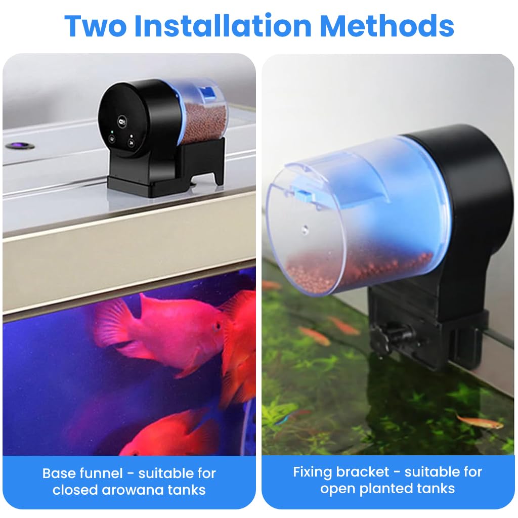 ZIBUYU Automatic Fish Feeder for Aquarium with 50g Capacity | Timed Portion Control Feeding