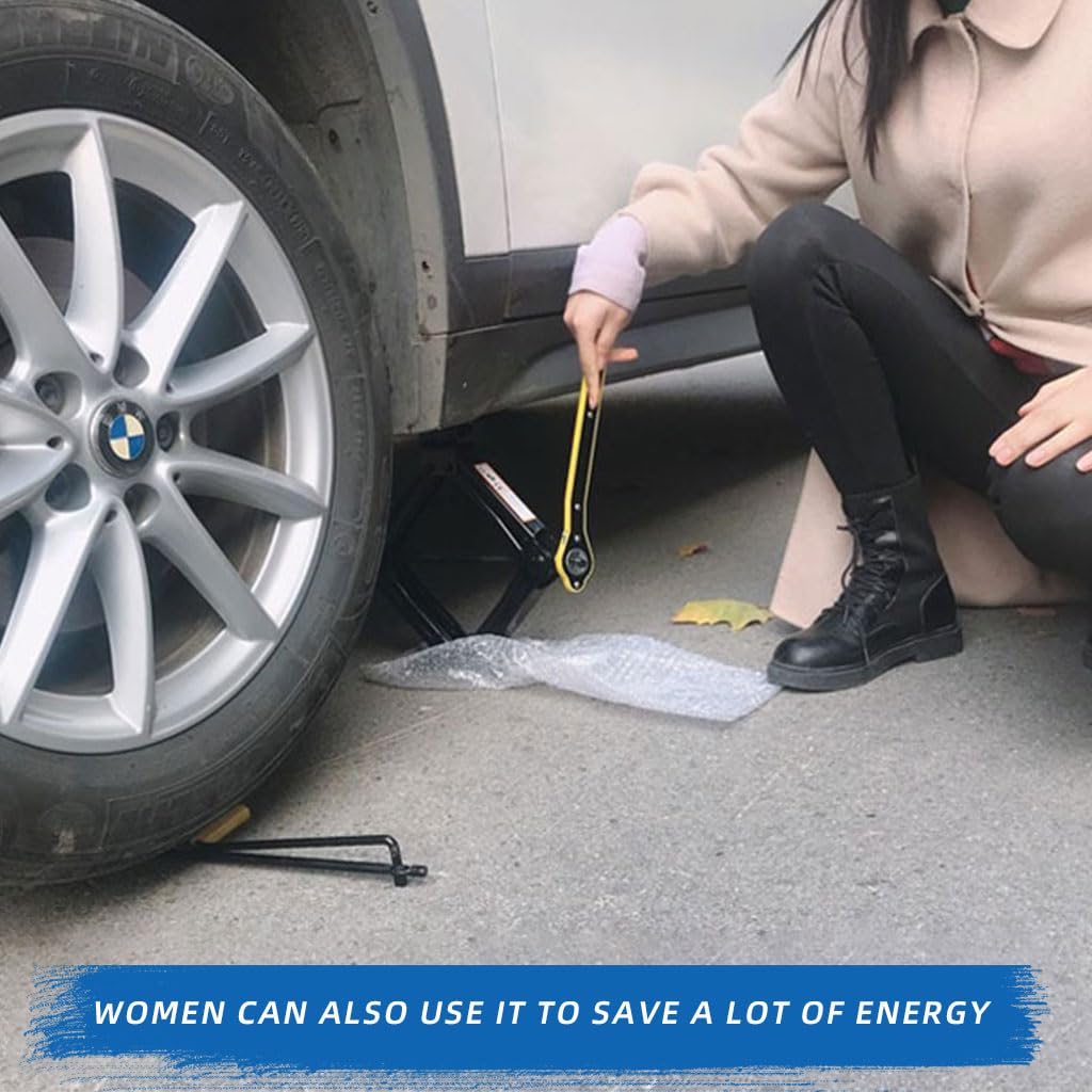 STHIRA Scissor Jack Car Kit for Tire Changes with 2 Ton 4409 lbs Lift Range 3.85–17.4 in | Ratchet Wrench and Steel Construction