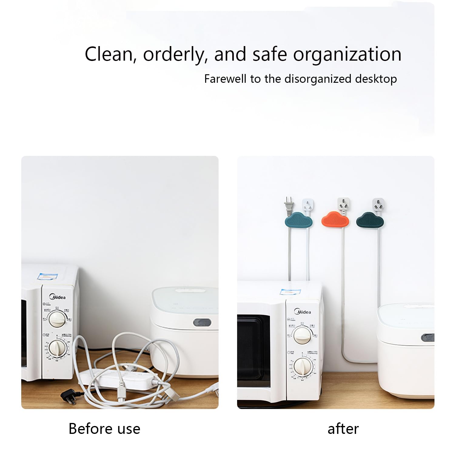 ZIBUYU Cable Organizer for Home and Office with Dual Slot Holders 8.8×4 cm ABS | 4 Pcs