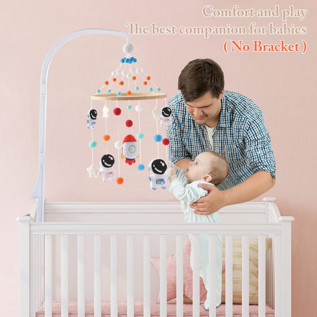PATPAT Hanging Toys for Babies with Rotatable Spaceman Mobile and Soft Wooden Frame | Fun Crib Toy for Newborns