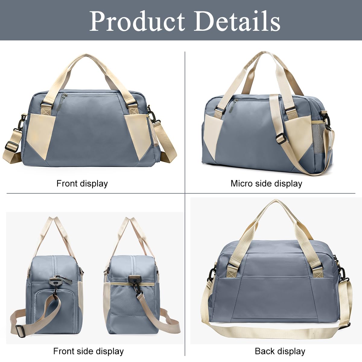 ZIBUYU Gym Bag for Travel and Sports with 30L Capacity and Shoe Compartment | Waterproof Oxford Duffle for Men and Women