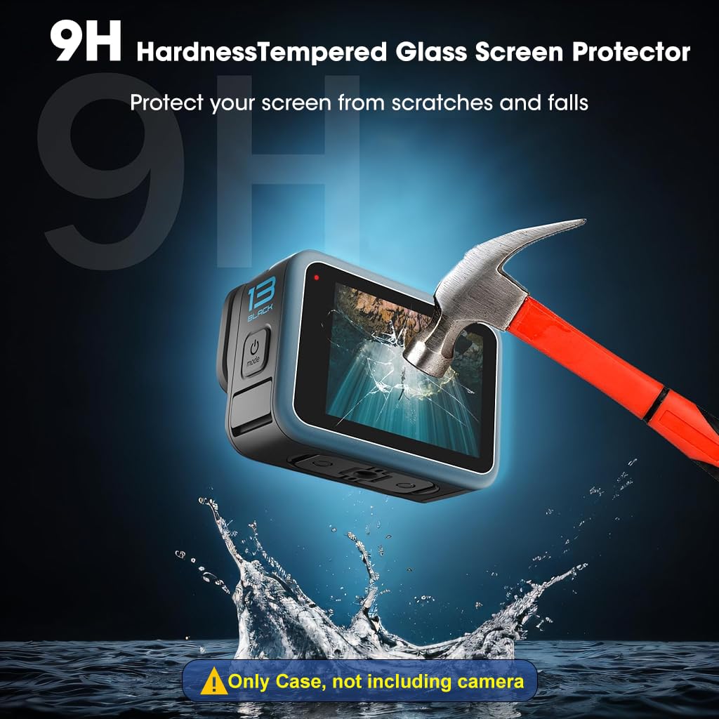 ZORBES Screen Protector for GoPro Hero 13 Black 10PCS 9H Tempered Glass with Silicone Lens Cover