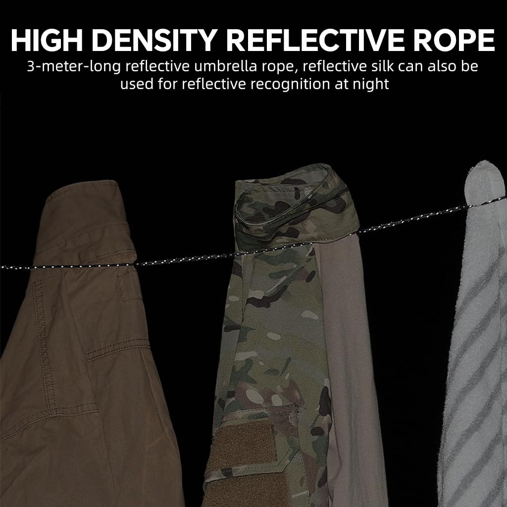 HASTHIP Clothes Drying Rope for Camping with 3m Length and Reflective Beaded Nylon Design