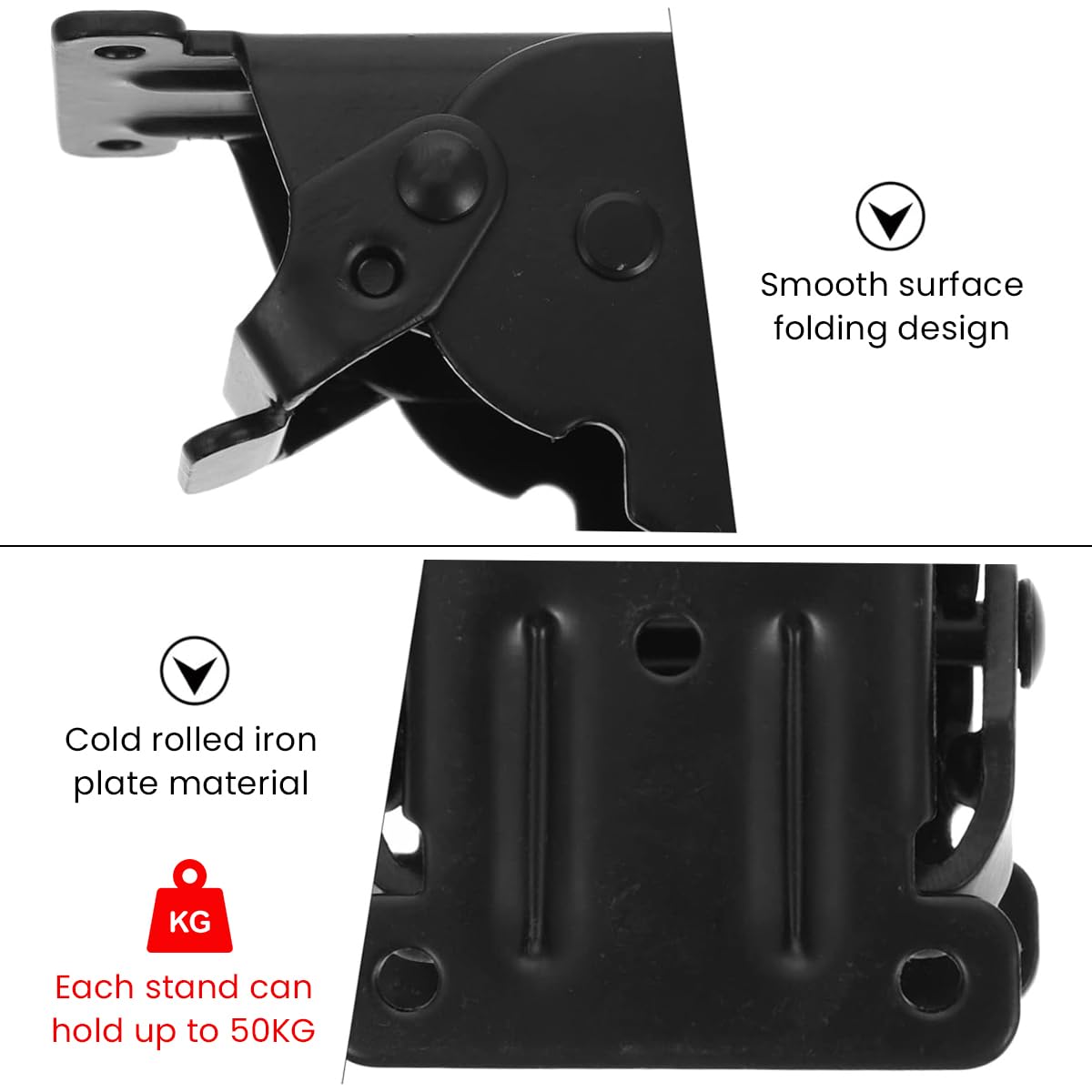 Serplex Folding Table Bracket Set for Table Assembly with 4pcs Screw-Fixed Metal Hinges
