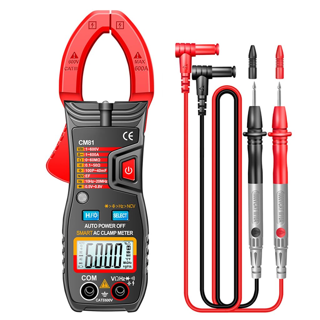 Serplex Digital Multimeter for AC DC Voltage Testing with 600A TRMS 6000 Counts | Clip Head Design and LCD Display