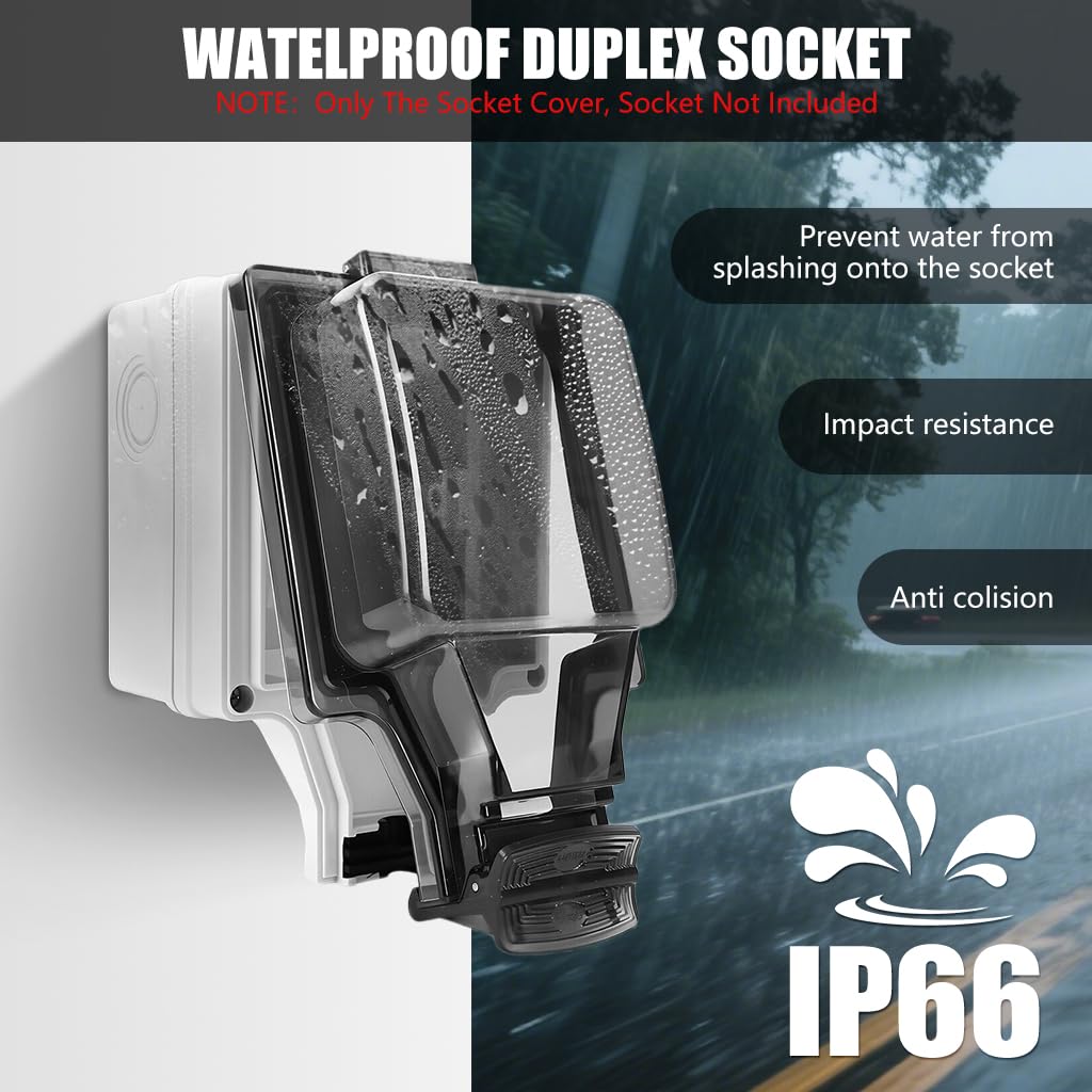 Serplex Electrical Box Cover for Outdoor and Indoor Use featuring Flip Up Lid and IP66 Waterproof 86x86mm | ABS Copper Construction