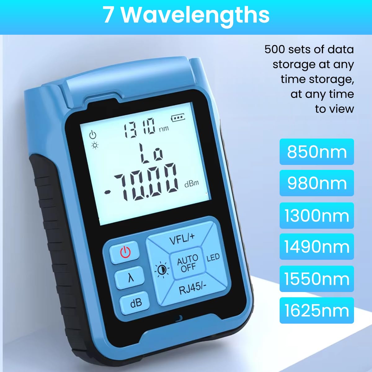 Serplex Optic Cable Tester for Fiber Inspection with LCD Backlight & Visible Red Laser | Automatic Calibration and Battery Powered
