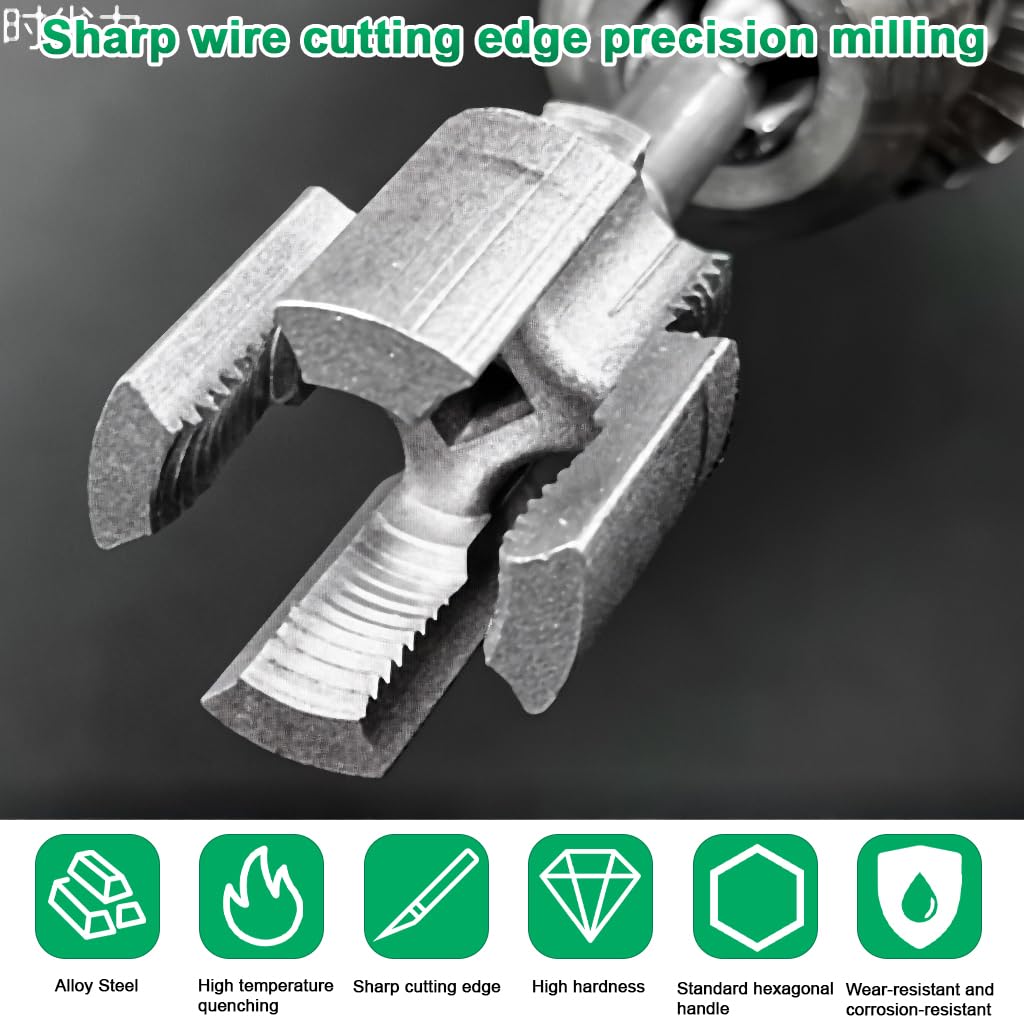 Serplex Pipe Threading Die Heads for Electric Drill Use with Hex Shanks and 1/2 & 3/4 NPT | Aluminum Alloy Threader Set