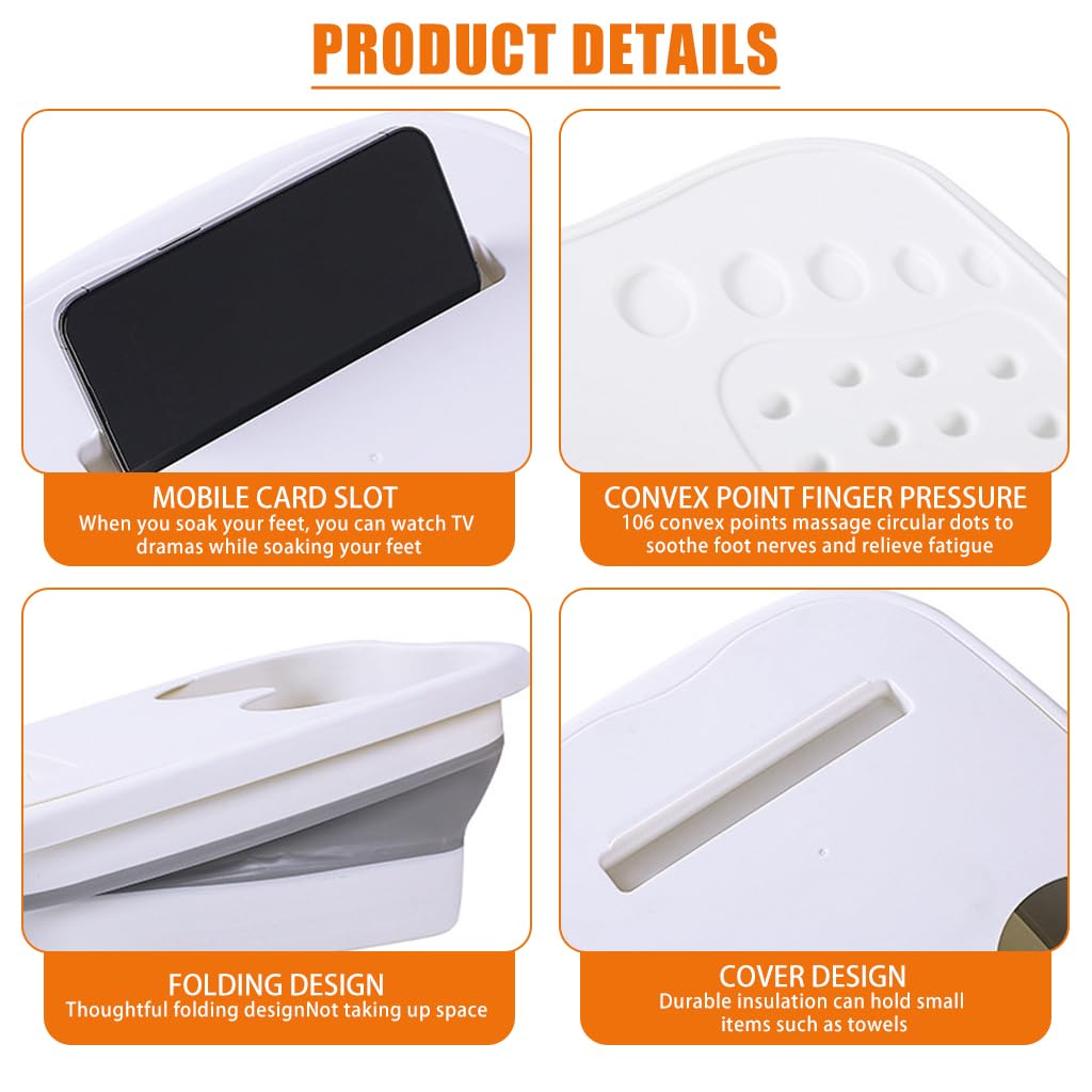 HASTHIP Foot Spa Bath for Relaxing Foot Soaks with 15L Collapsible Design and Massage Nubs