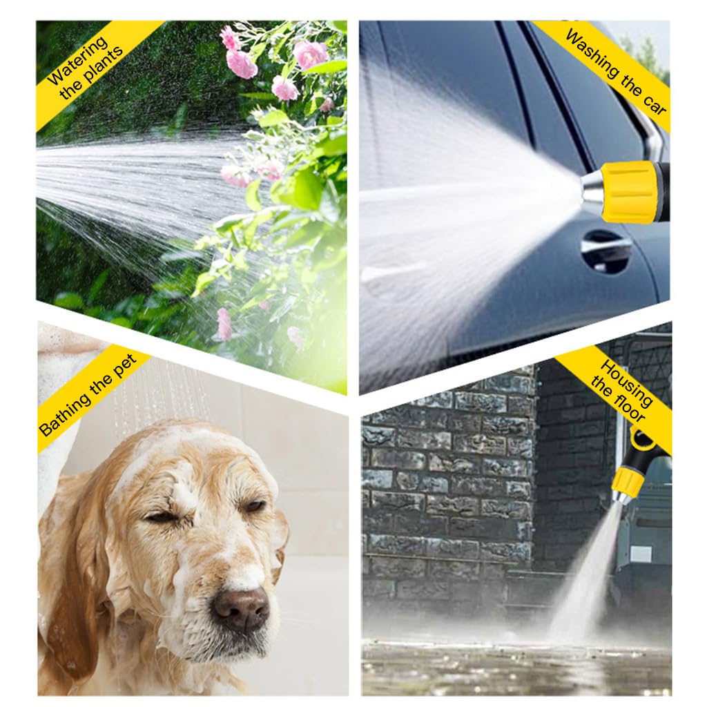 HASTHIP Garden Hose Spray Gun for Car Wash and Lawn Watering with One Button Stop | Adjustable Nozzle Featuring Spray Stream and Shower Modes