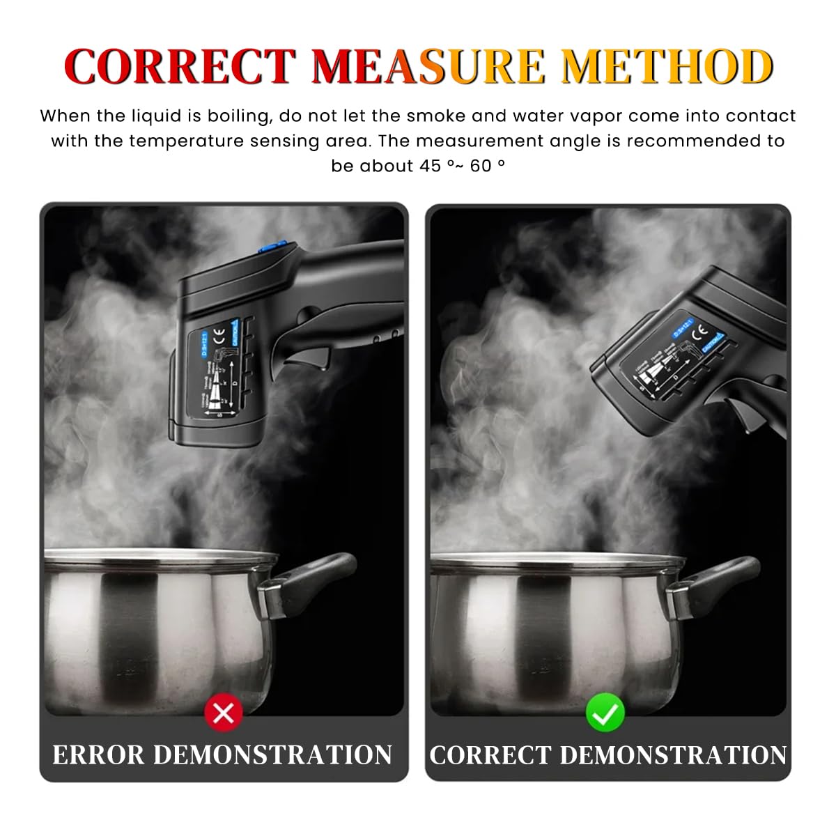 Serplex Infrared Thermometer Gun for Cooking and Industrial Use with Adjustable Emissivity | Measures -50°C to 550°C