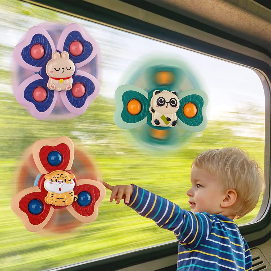 PATPAT Baby Bath Toys for Toddlers 1–3 with Soft Silicone Buttons & 3 Cartoon Shapes | Montessori Gift