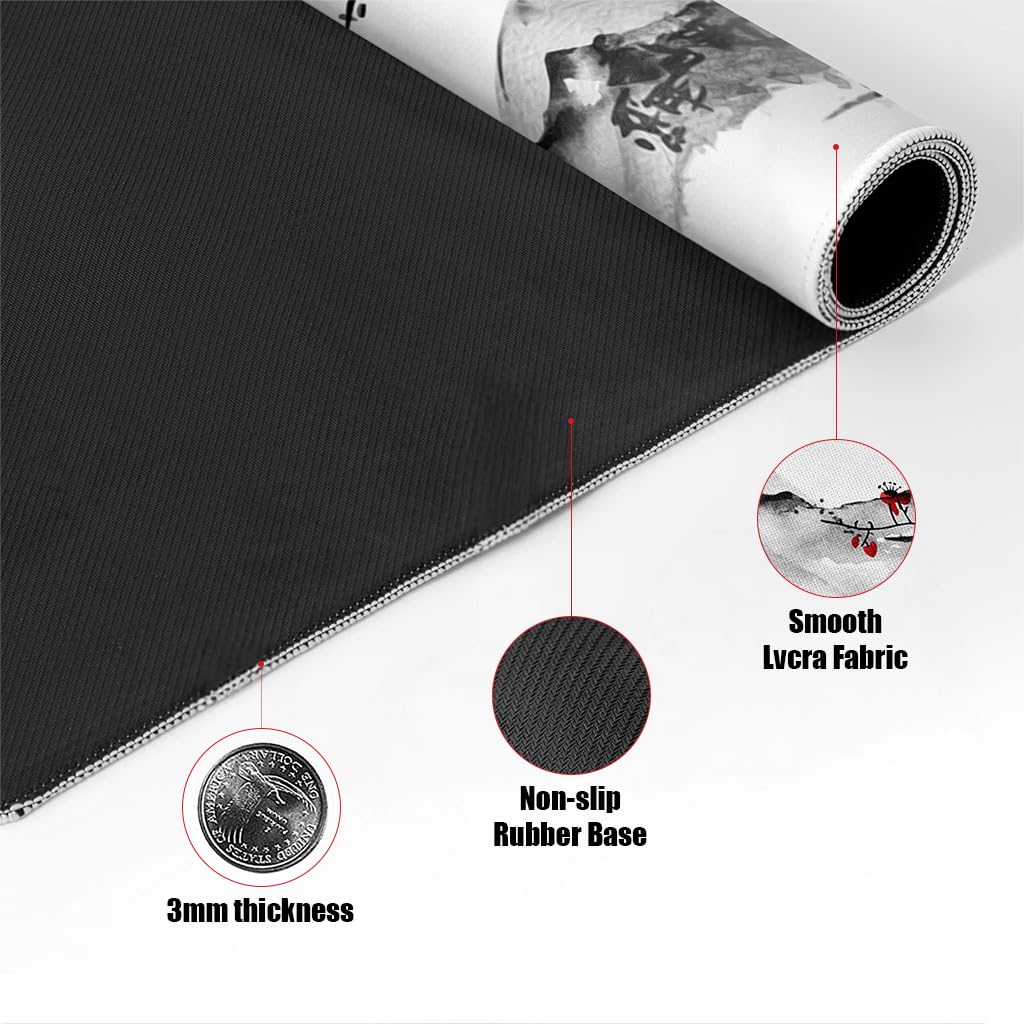 ZORBES Mouse Pad for Gaming featuring Non Slip Rubber Base 900mm x 400mm x 3mm | Watercolor Cherry Blossom Desk Mat