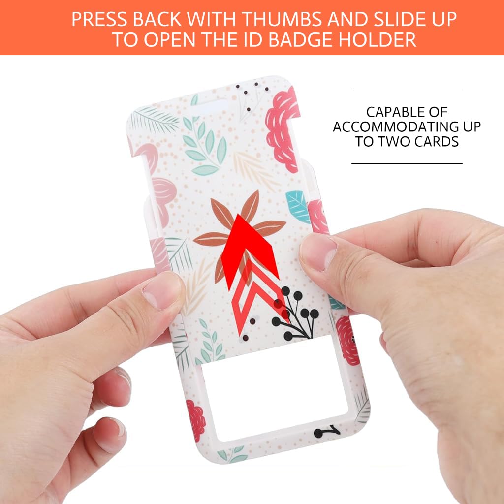 HASTHIP ID Badge Holder Keychain with 24 in Retractable Wire & 19 in Detachable Lanyard for Keys and Cards | Quick Carabiner Clip for Work or Travel