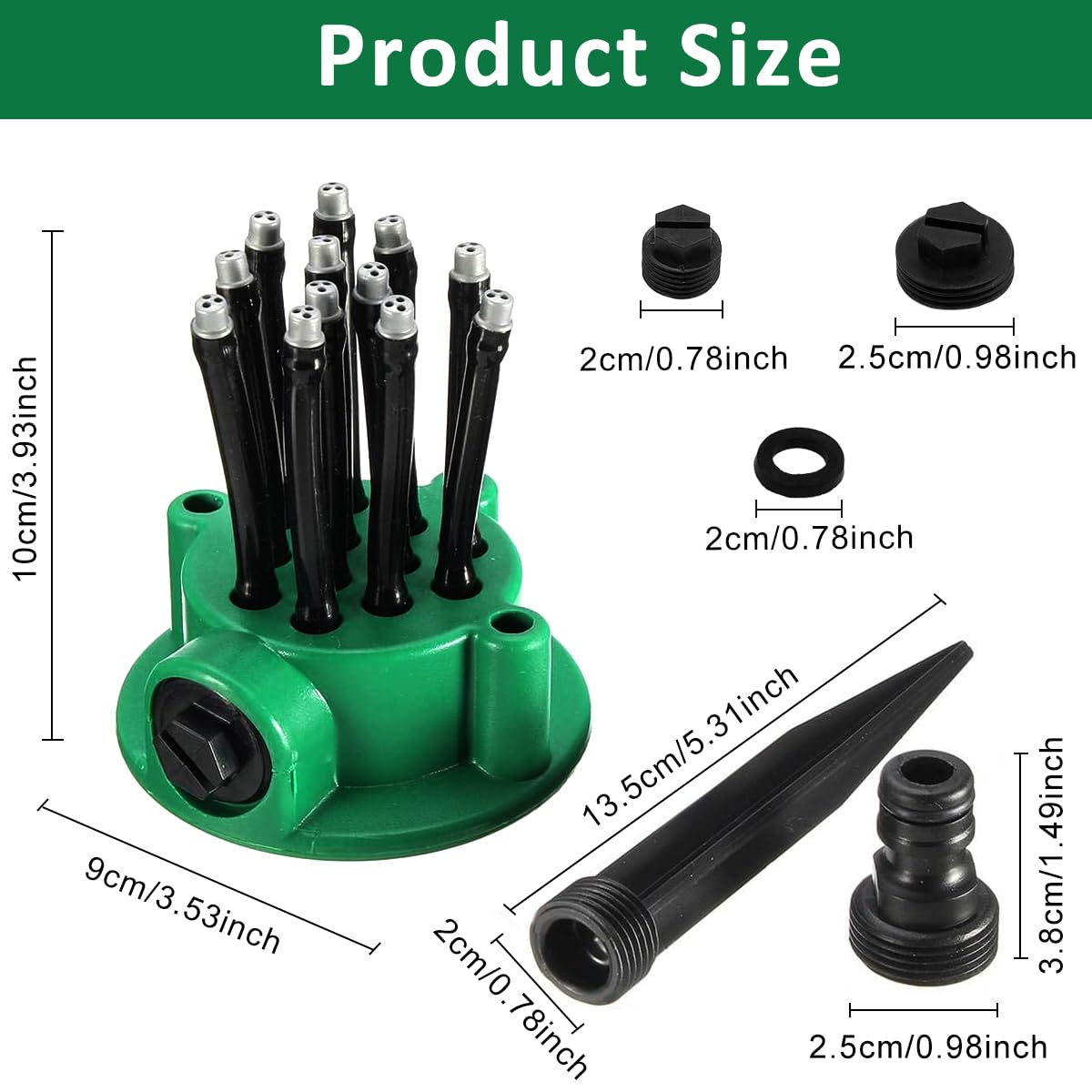HASTHIP Garden Sprinkler for Lawn and Plant Watering with 12 3‑Hole Pipes | 360° Coverage
