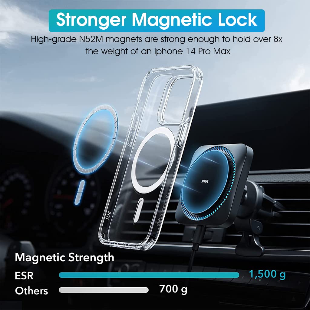 ZORBES iPhone 14 Pro Max Case with MagSafe featuring Strong Magnetic Lock and Clear Anti Yellow Back | Shockproof Protection for Screen and Camera