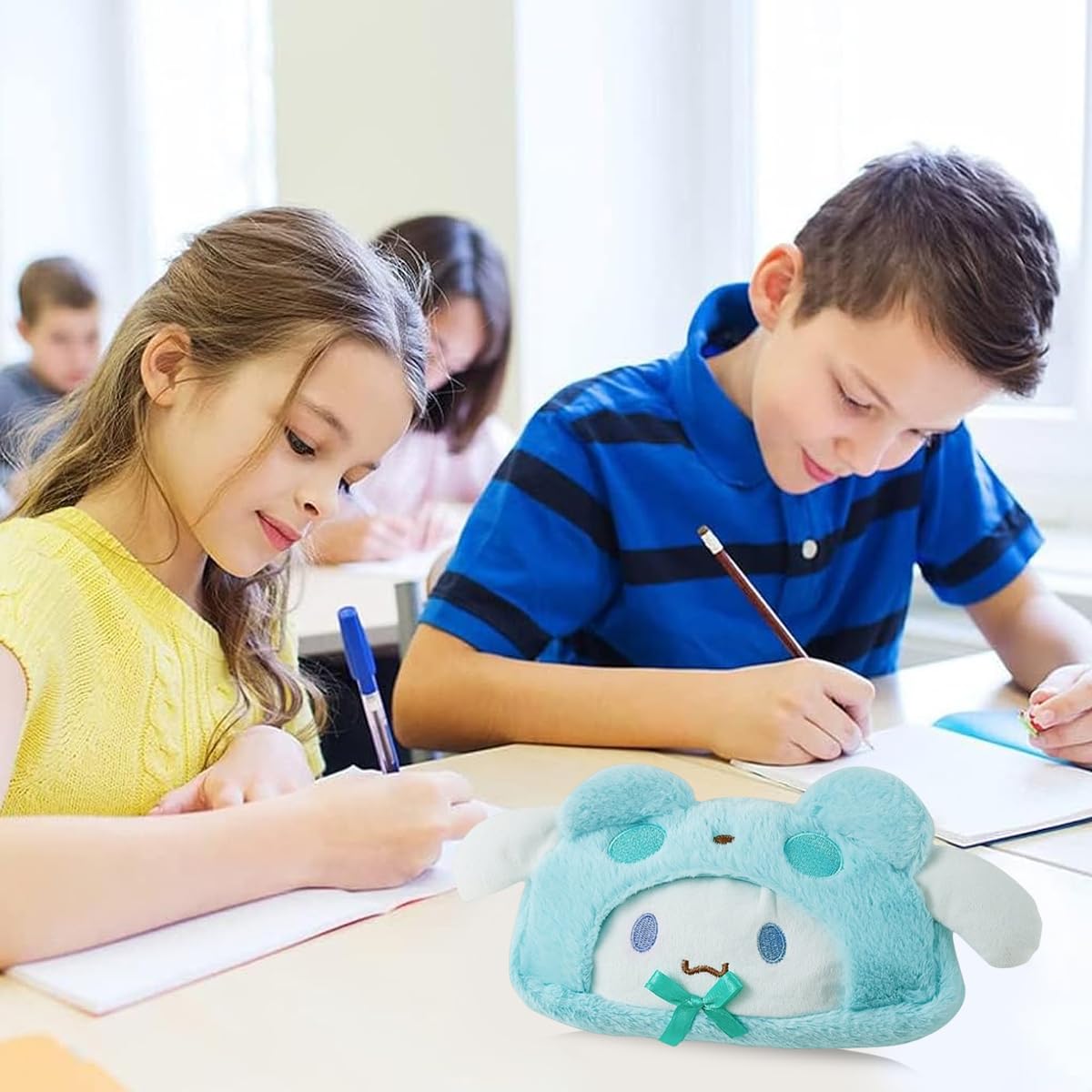 Climberty Cartoon Pencil Pouch featuring Cinnamoroll Soft Plush Zipper Case for Girls 2PCS