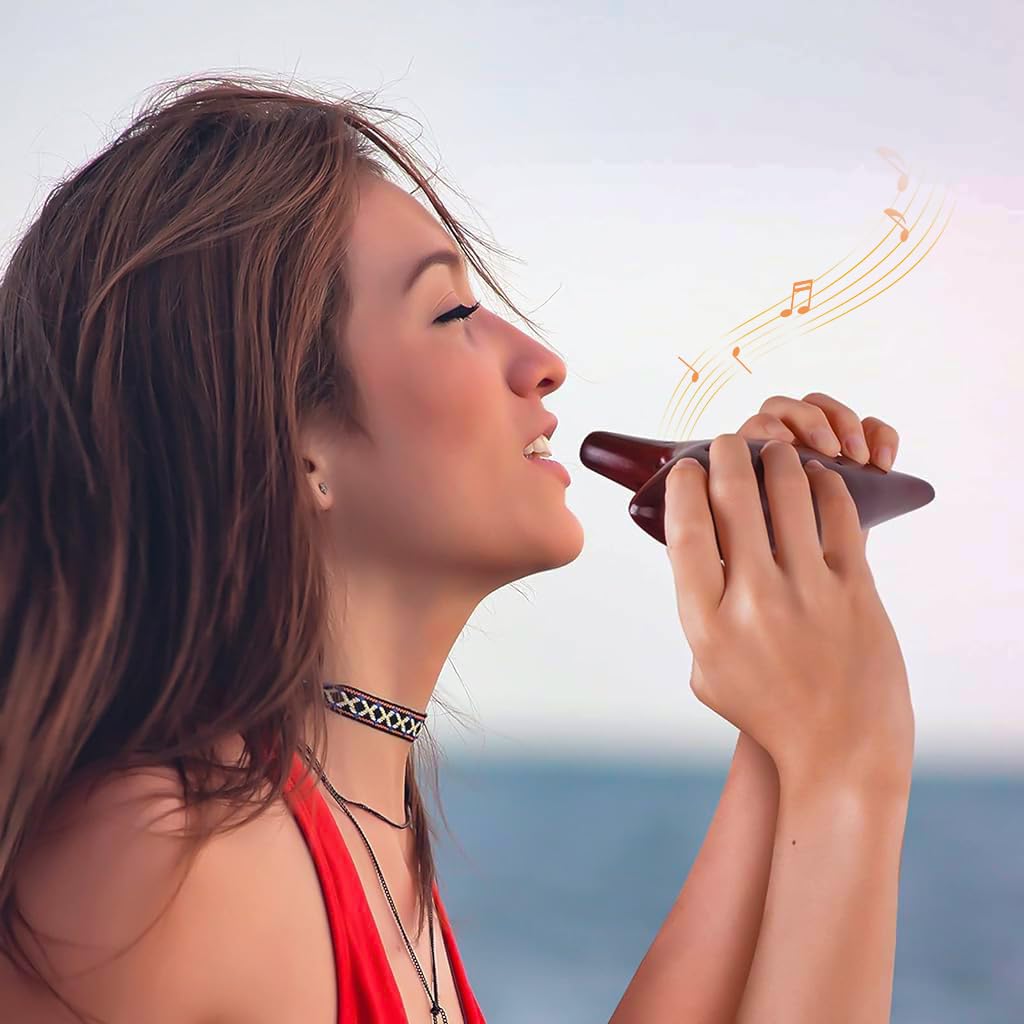 PATPAT Zelda Ocarina 12 Hole Alto C Music Instrument with Triforce Symbol | Ceramic Gift for Fans