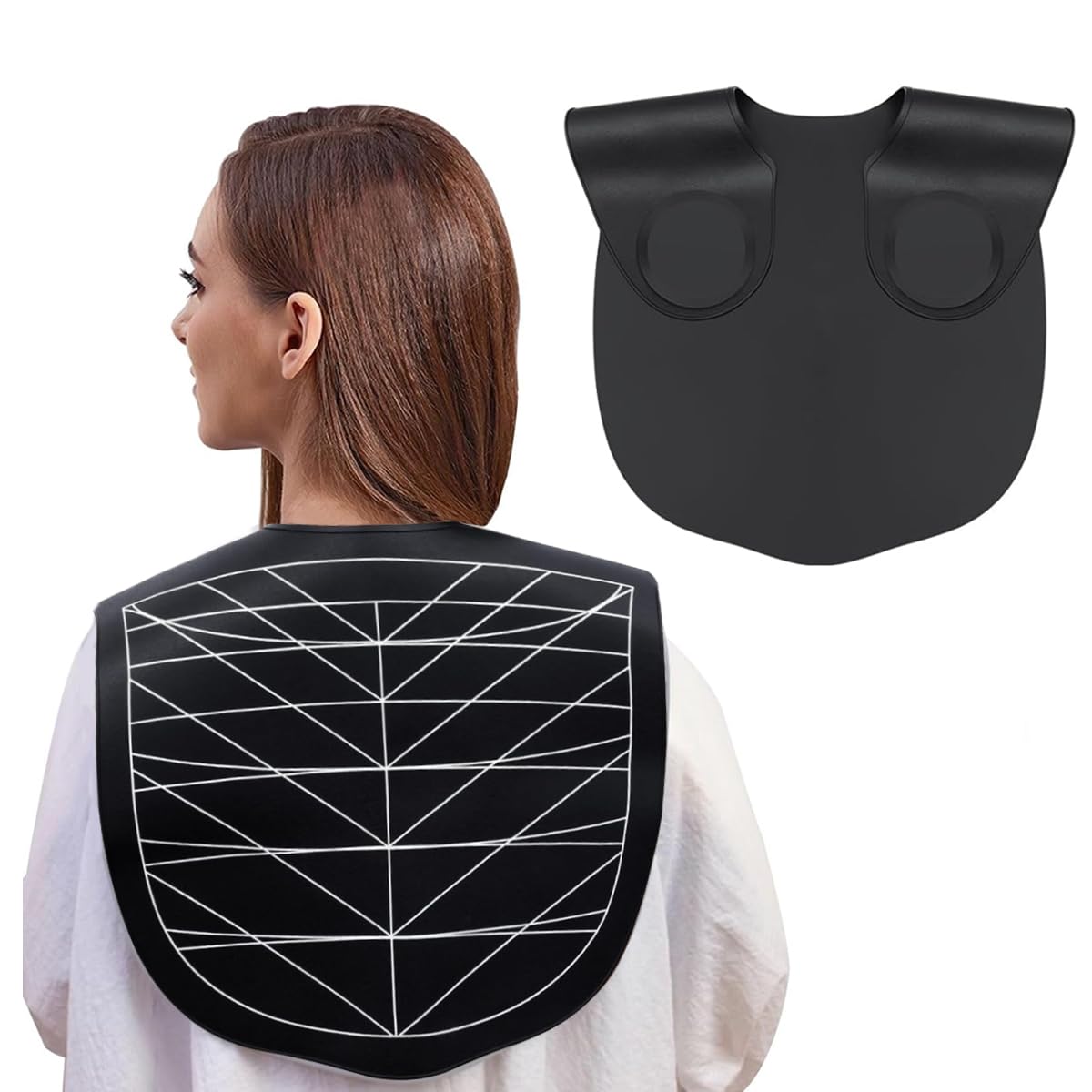 MAYCREATE Hair Cutting Collar Silicone Hair Cutting Collar with Guiding Lines Silicone Waterproof Cutting Cape for Hair Stylist, Barber Shop Hair Cutting Pad for Salon, Hair Cutting Tools
