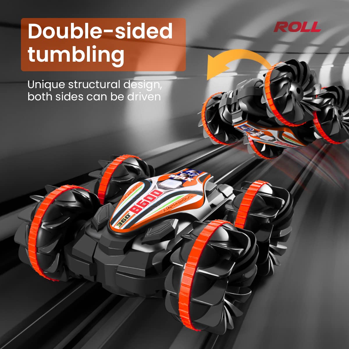 PATPAT Remote Control Car for Kids featuring 360° Rotatable 4x4 Design and Waterproof Stunt Action | 2.4GHz Rechargeable Racing Toy