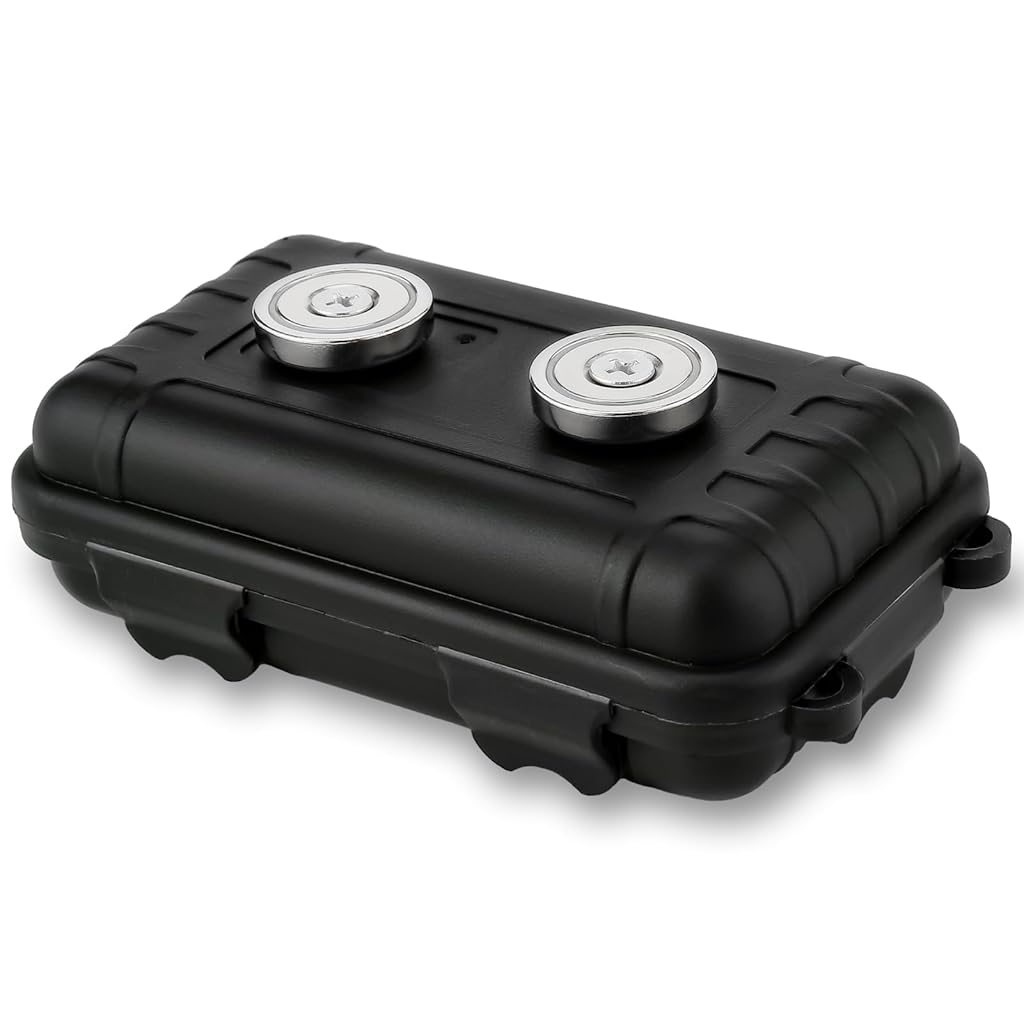 ZIBUYU® Key Box For Under Car Hidden Key Holder For Outside With Magnet for Storage Spare Key A Compartment GPS Case Outdoor Waterproof Keychain Lock Box