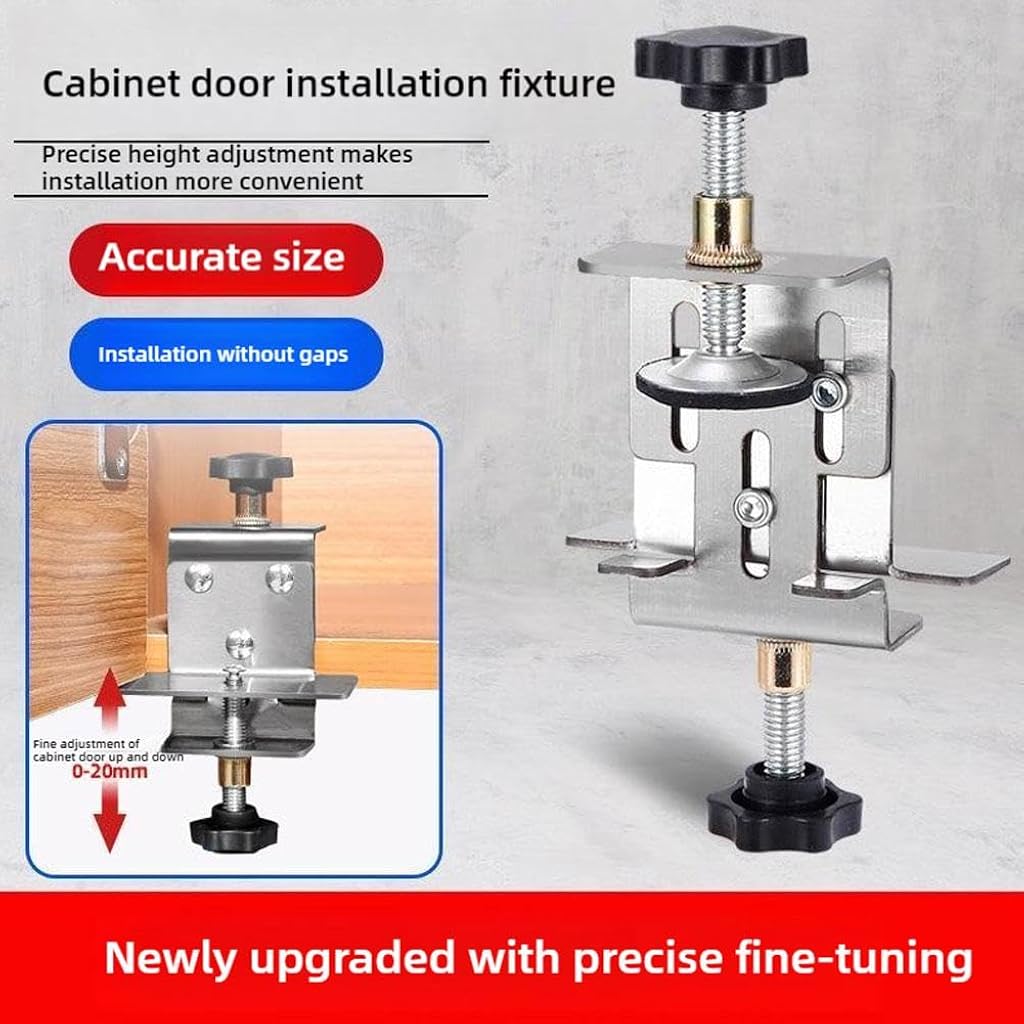 Serplex® Cabinet Door Installation Jig Mounting Tool Adjustable Jig with Door Support, Third Hand Tool, Heavy Duty Stainless Steel Door Installation Jig