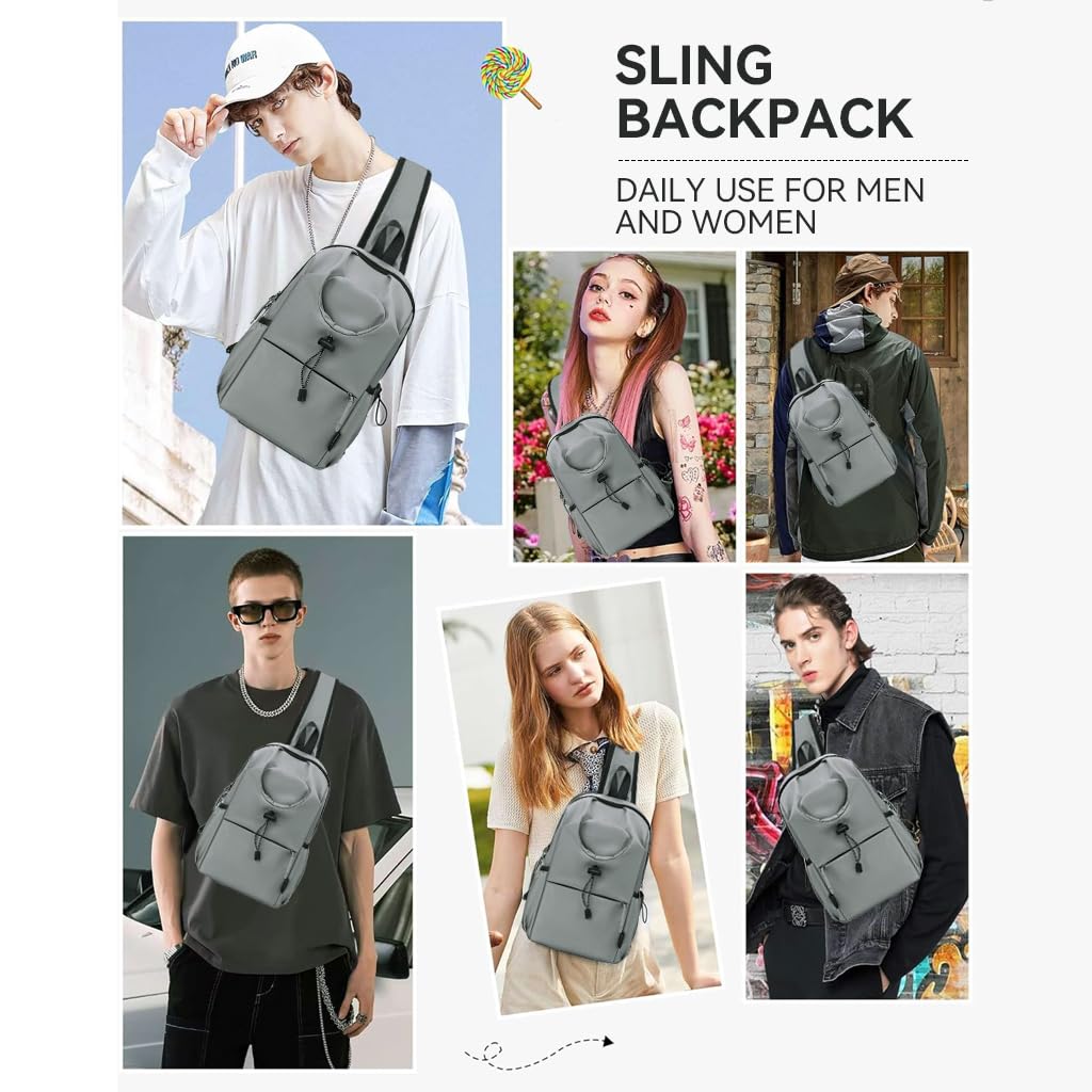 GUSTAVE Chest Bag for Travel and City Commute with Waterproof Oxford Cloth | Crossbody Design Featuring Bottle and Phone Pockets