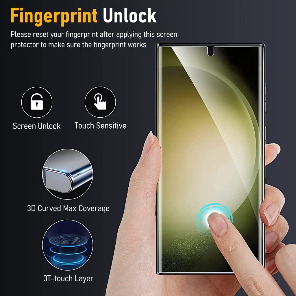 ZORBES Screen Protector for Samsung Galaxy S23 Ultra with Self-Healing TPU Film | 2+2 Pack 6.8 in HD Clear Touch Sensitive Design