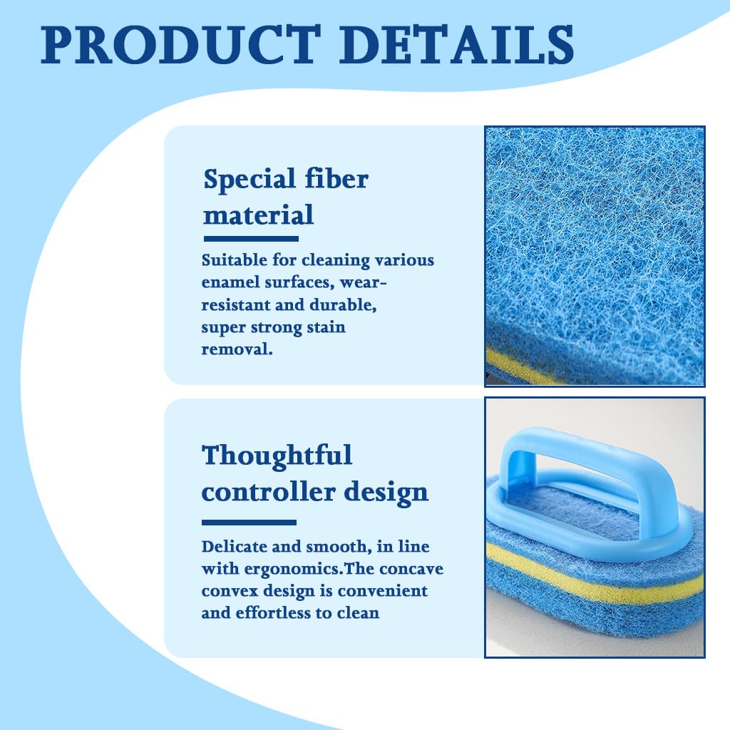 Supvox Sponge Scrub Brush for Dishes and Pans featuring 5.5 in Handle | Non Abrasive Cleaner