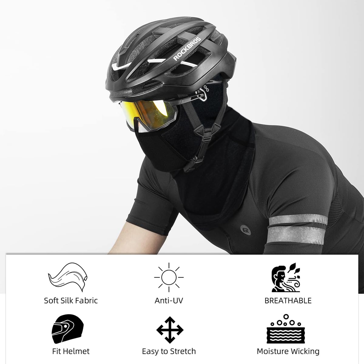 PROBEROS Balaclava Face Mask for Summer Riding with UV Protection and Cool Silk | 2PCS Black