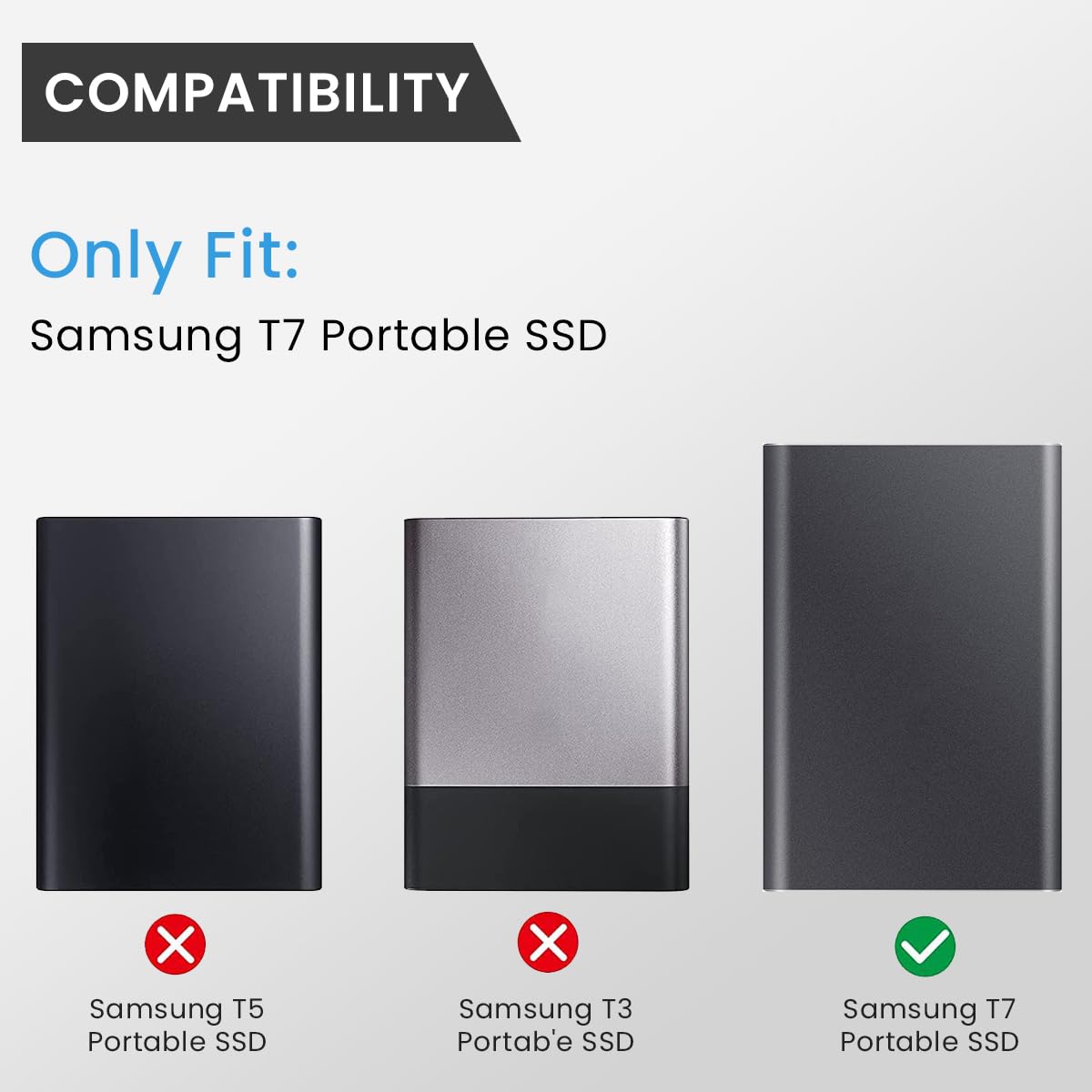 ZORBES Silicone Sleeve for Samsung T7 Touch SSD featuring Open Pouch Design and 71x93mm Size