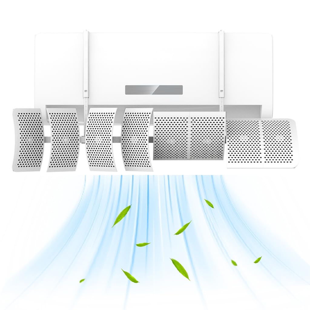 HASTHIP Air Deflector for Split AC with 8 Panel 270° Adjustable Design | 90x20cm Telescopic Plastic