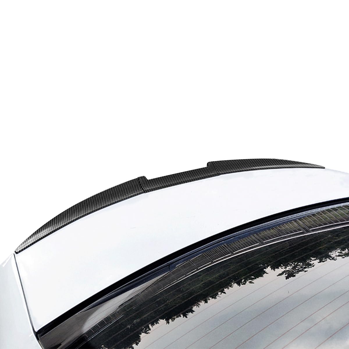 STHIRA Rear Spoiler for Car featuring 45° Tilt Aerodynamic Design and 1.38 m PVC Body | Universal Fit Carbon Fiber Black Extension