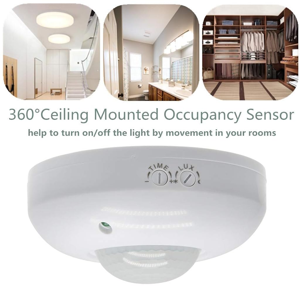 ZIBUYU® Ceiling Mount Smart Motion Sensor Switch PIR Motion Sensor Switch for Upgrading Lights, House Renovation, LED Motion Sensor Switch, Wiring Powered