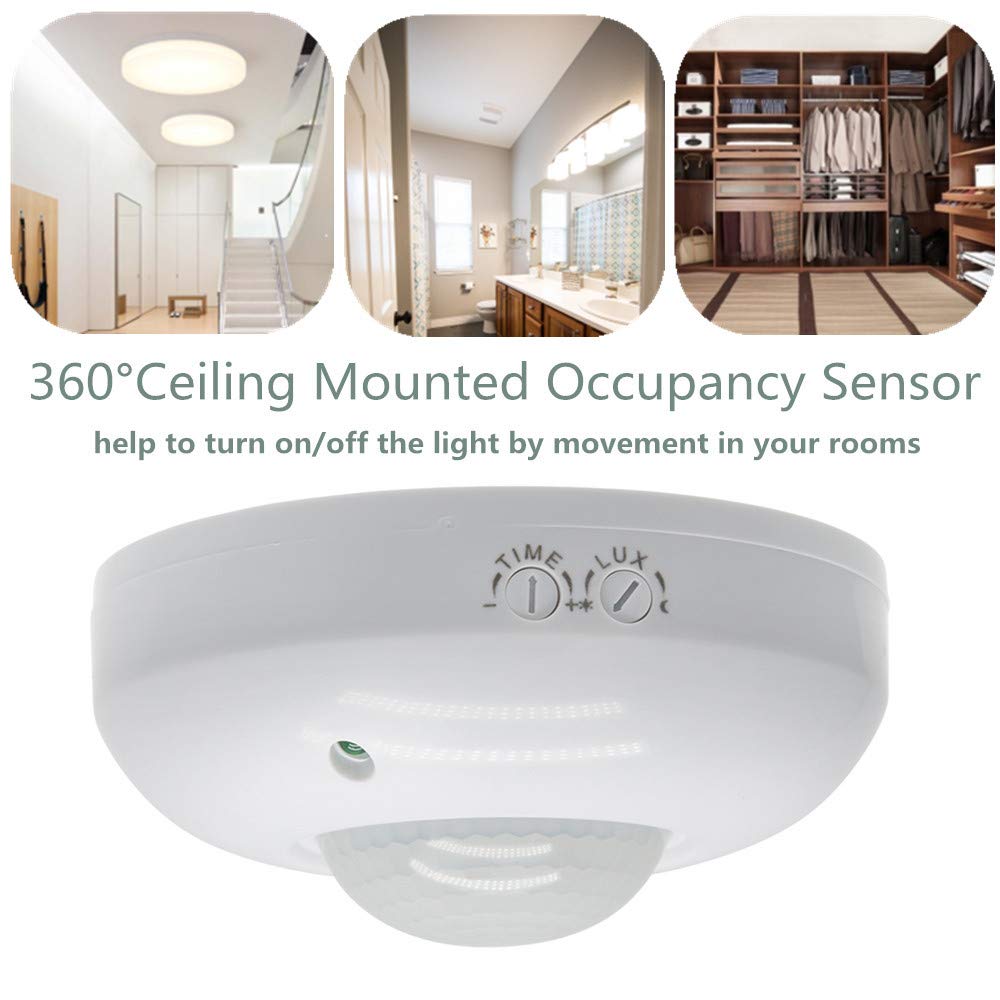 ZIBUYU Ceiling Mount Smart Motion Sensor Switch PIR Motion Sensor Switch for Upgrading Lights, House Renovation, LED Motion Sensor Switch, Wiring Powered