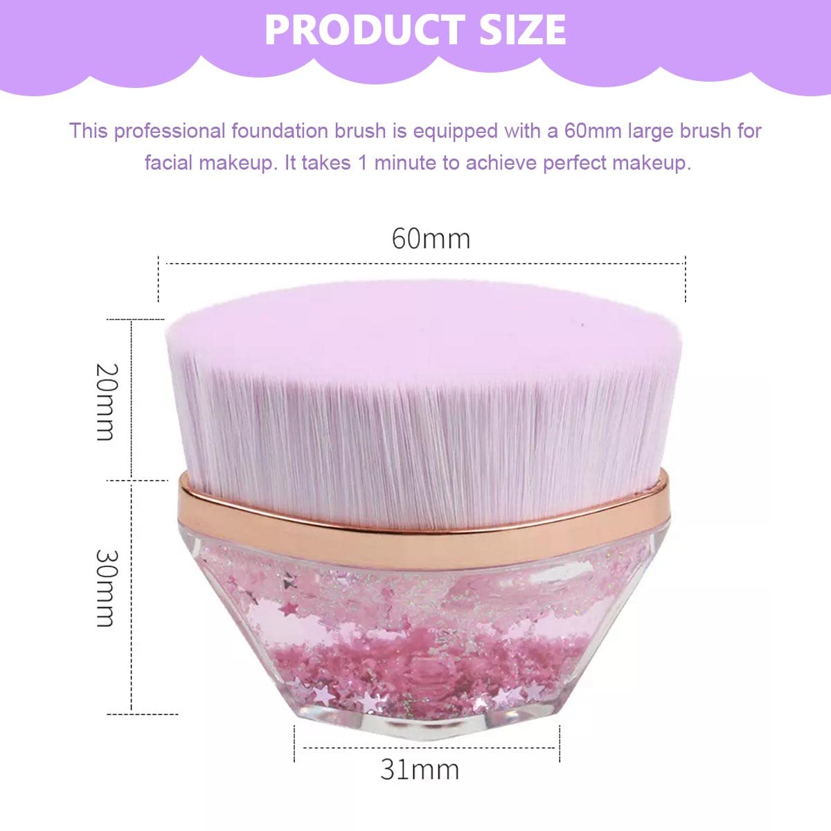 MAYCREATE® Foundation Brush for Makeup Brush Flat Top Face Blush Brush High Density Soft Powder Brush for Blending Liquid, Cream, Powder Foundation with Storage Case