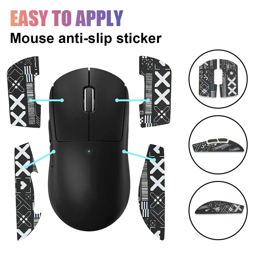 ZORBES® Mouse Grip Tape for Logitech G Pro X Superlight Wireless Mouse Pre-Cutted Self-Adhesive Mouse Grip Tape Sweat-Proof Anti-Slip Non-Fading Gaming Mouse Tape Skin Cool Pattern Mice, Mouse is NOT Included