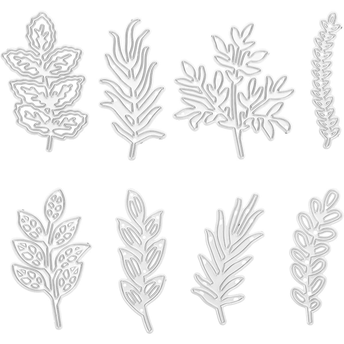 HASTHIP® 8Pcs/Set Leaf Metal Die Cuts, Leaf Cutting Dies Stencil Metal Template Molds for DIY Scrapbooking Album Decorative Embossing Paper Dies Card Making