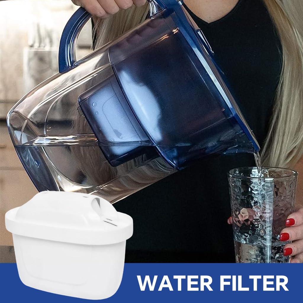 HASTHIP Compatible Brita Water Filter Pitchers for Clean Drinking Water with 32 Gal Capacity | Easy Twist Lock Replacement Design
