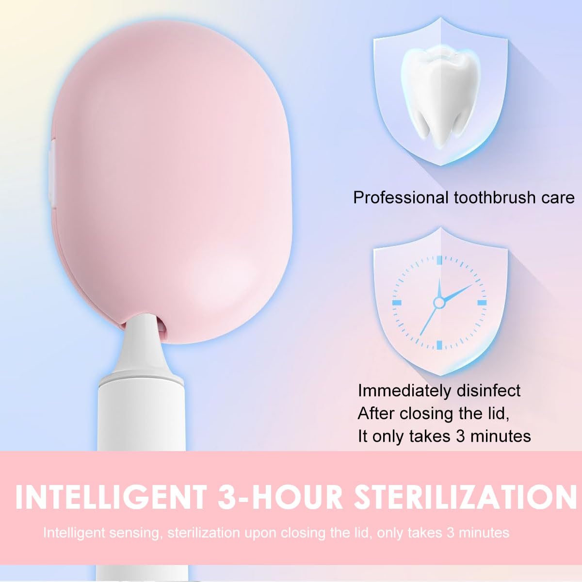 HANNEA UV Sanitizer Toothbrush Holder for Bathroom with USB Rechargeable Smart Automatic Disinfection | Wall Mounted Compact Organizer