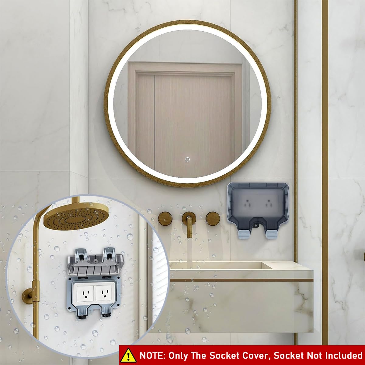 Serplex Double Socket Switch Cover for Outdoor Use with Flip Up Lid and ABS Housing 86x146mm