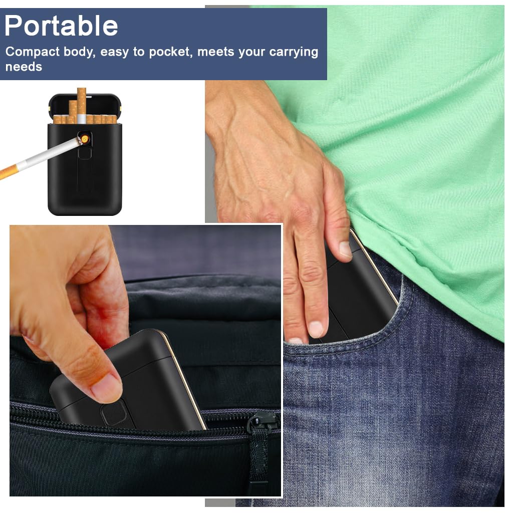 ZIBUYU Cigarette Case with Lighter for Convenient Smoking Storage | Compact Travel Use