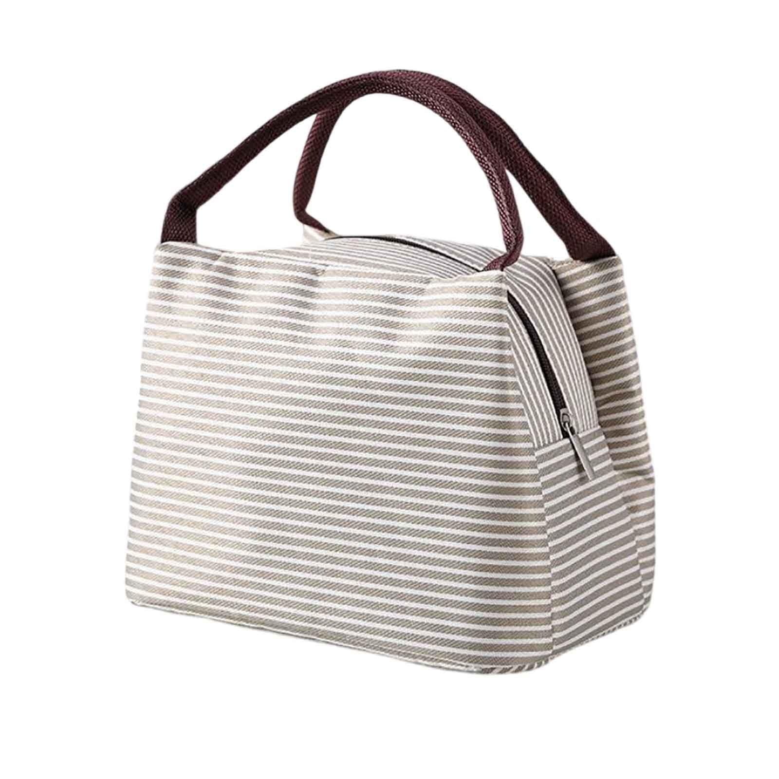 ZIBUYU® Aesthetic Lunch Bag Stripe Insulated Lunch Bags for Women