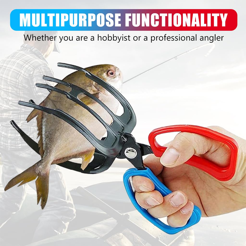 Proberos Fishing Gripper for Secure Catch and Release with Three Row Tong Design | Metal Anti Slip Handle